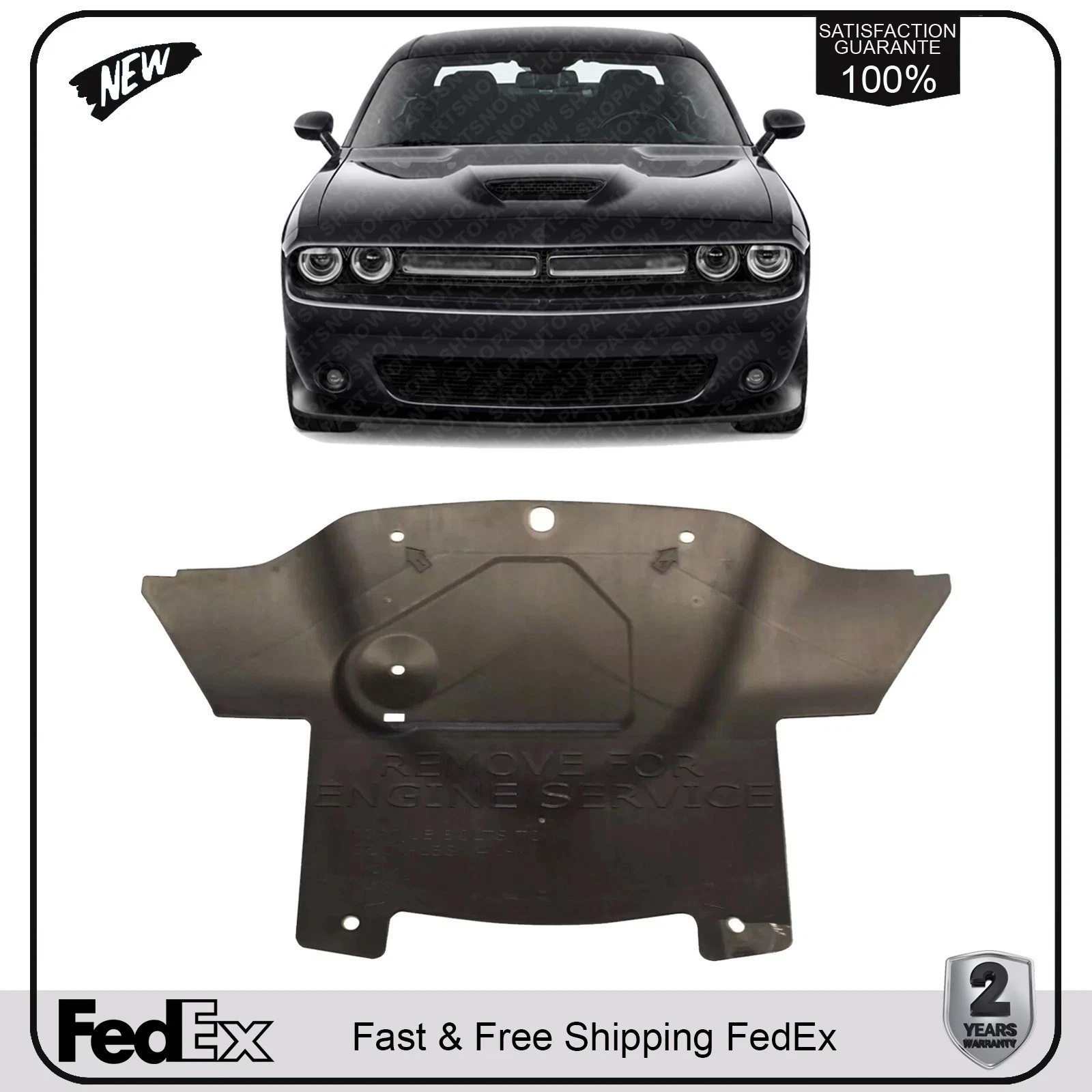NEW Engine Splash Shield Under Cover Center For 2015-2022 Dodge Charger 2018-2022 Challenger