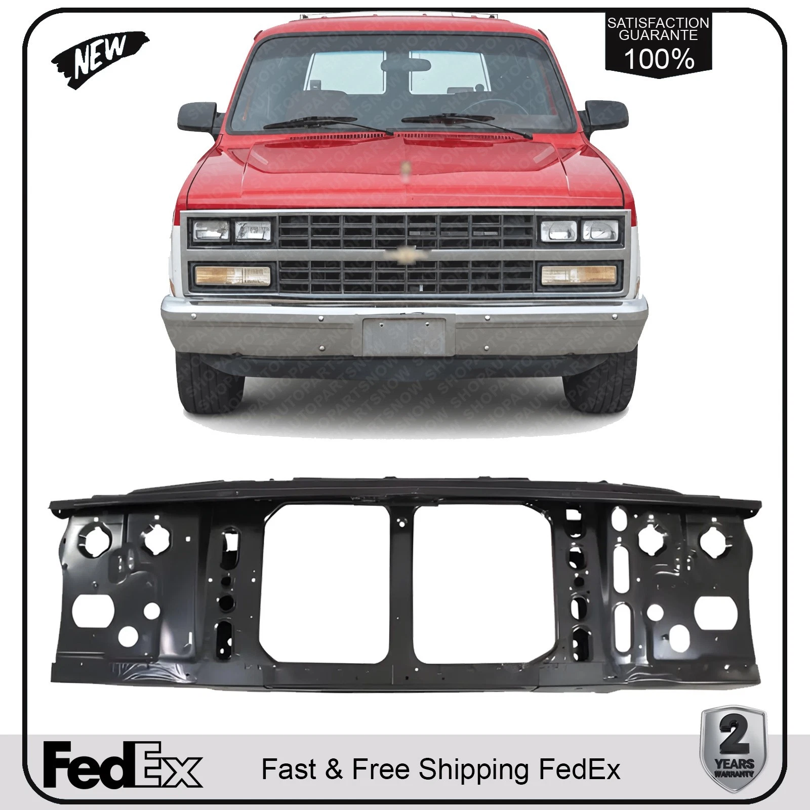 NEW Front Radiator Support Core Assembly For 1989-1991 Chevrolet R1500 Suburban