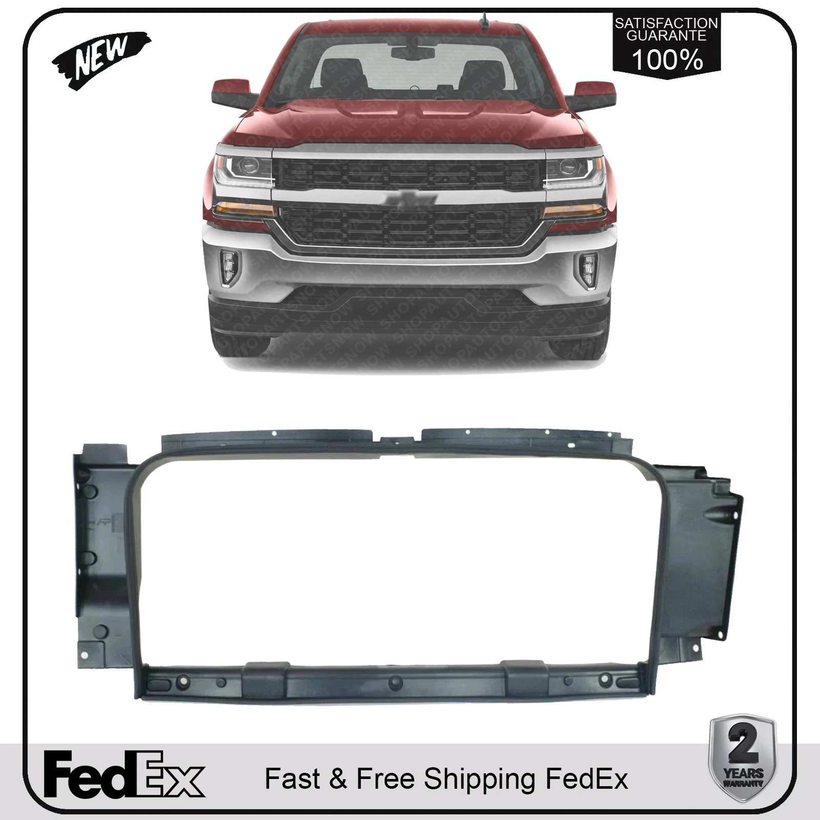 NEW Front Header Panel Radiator Seal Plate For 2014-2018 Chevrolet Silverado 1500 / 2019 1500 LD