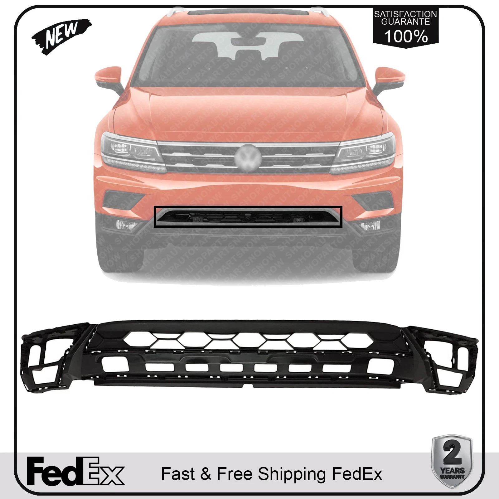 NEW Front Bumper Lower Valance For 2018-2019 Volkswagen Tiguan