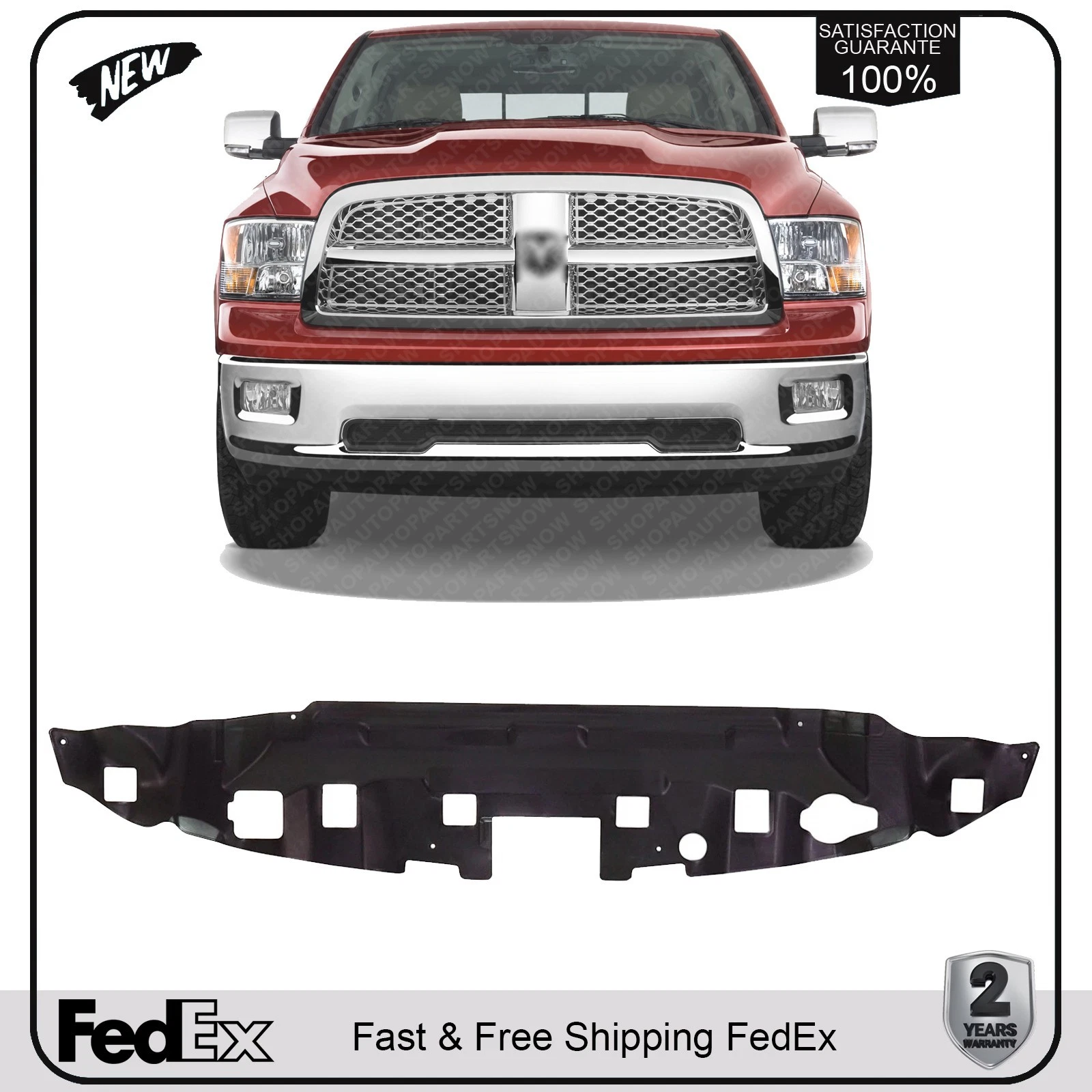 NEW Front Radiator Support Cover For 2013-2018 RAM 1500 / 2011-2013 2500
