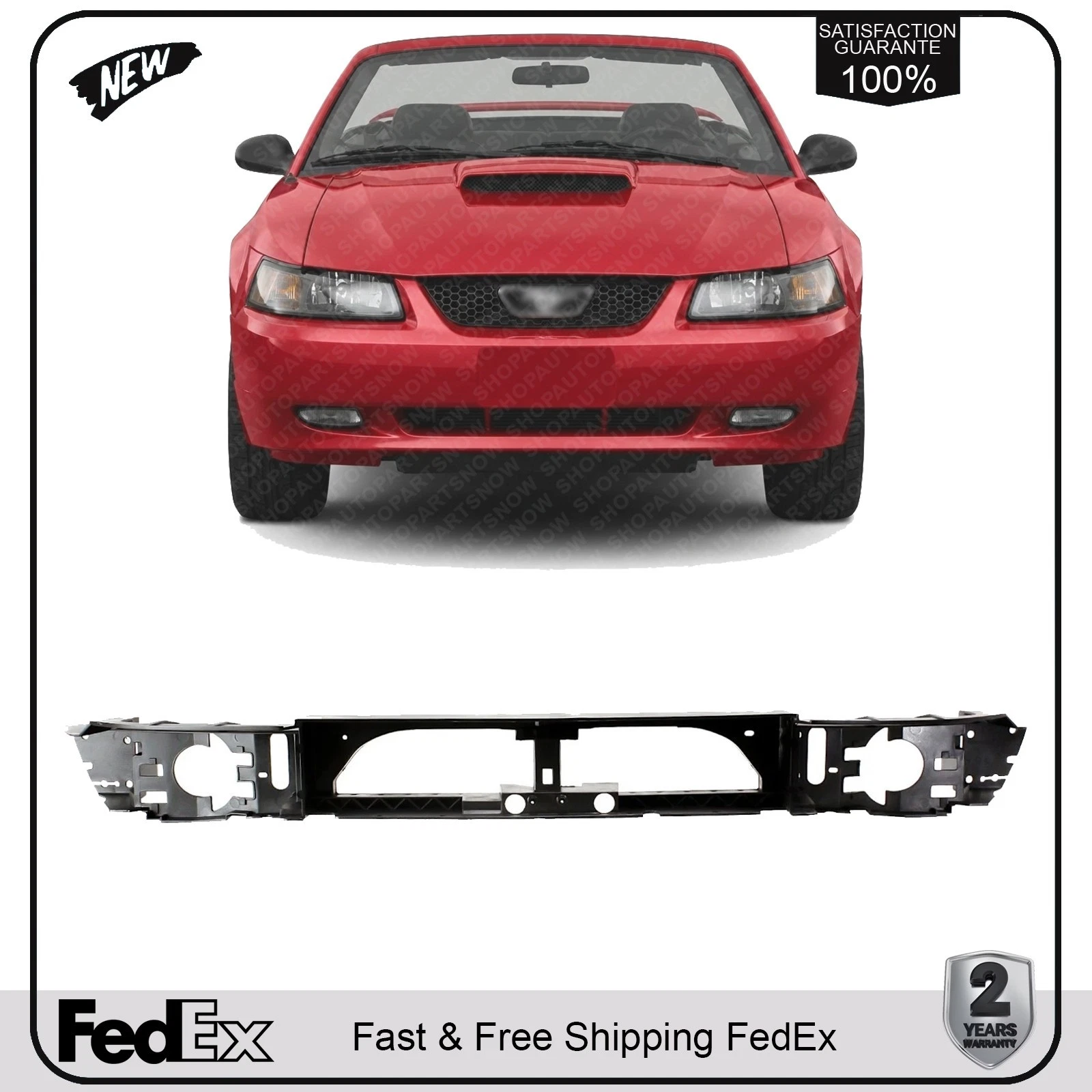 NEW Front Header Panel Plastic For 1999-2004 Ford Mustang