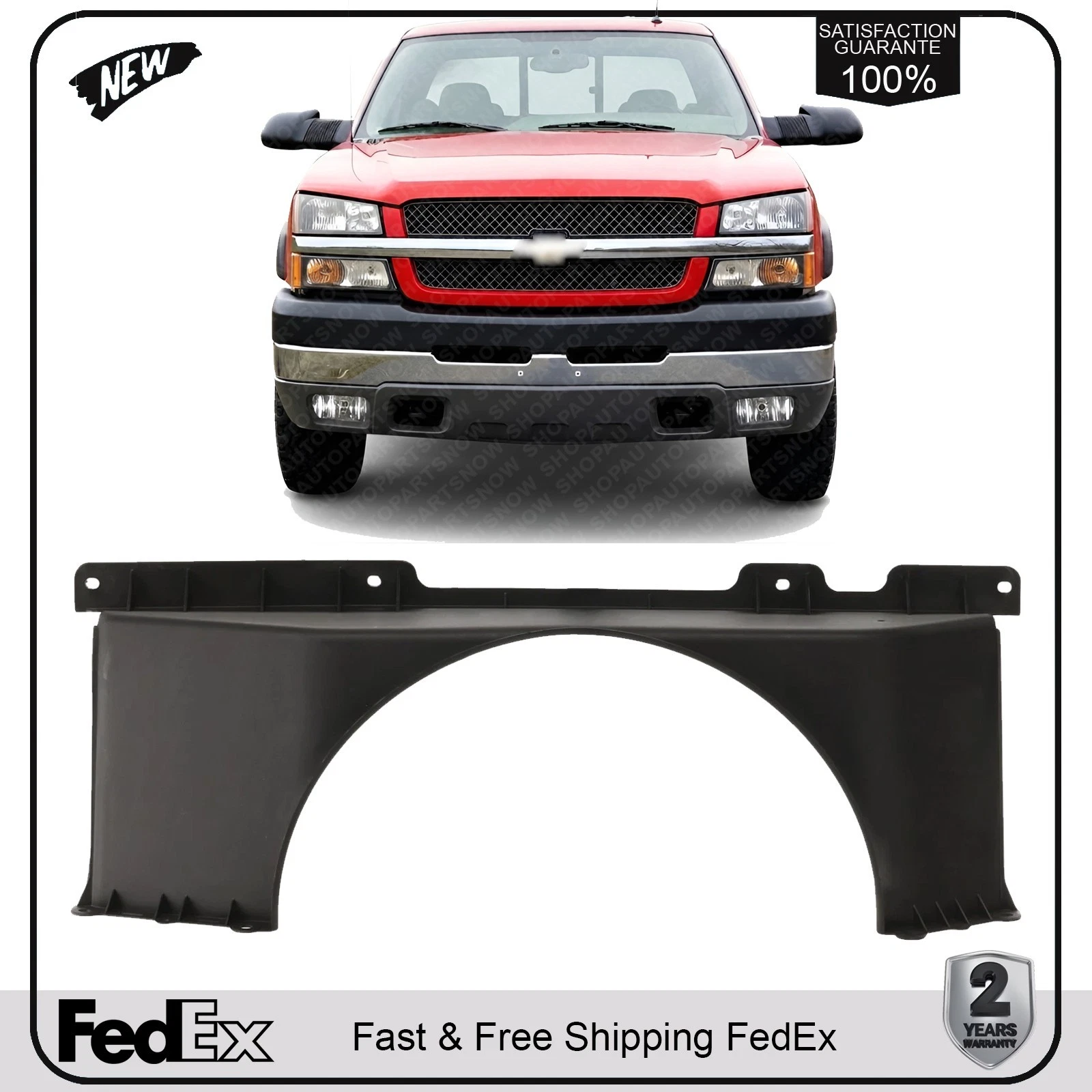 NEW Front Upper Radiator Fan Shroud For 2001-2005 Chevy Silverado 2500 HD 3500