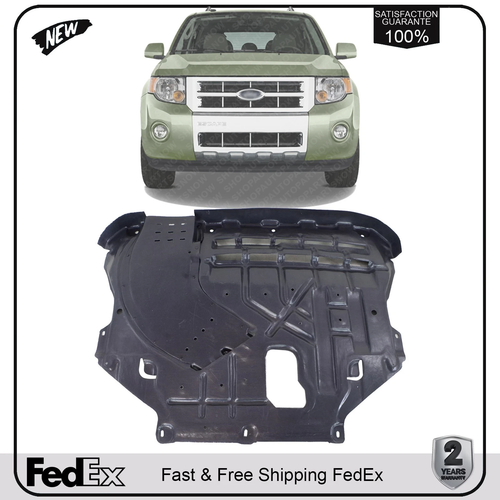 Engine Splash Shield Under Cover For 2013-2019 Ford Escape / 2015-19 Lincoln MKC