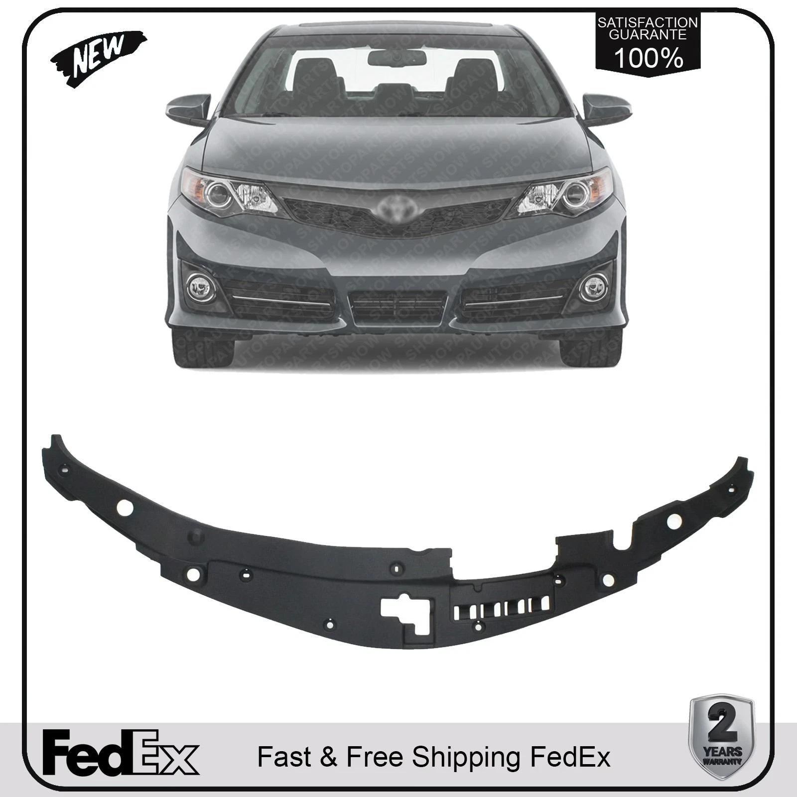 Radiator Support Cover Textured Black Duct Seal Plastic For 2012-14 Toyota Camry