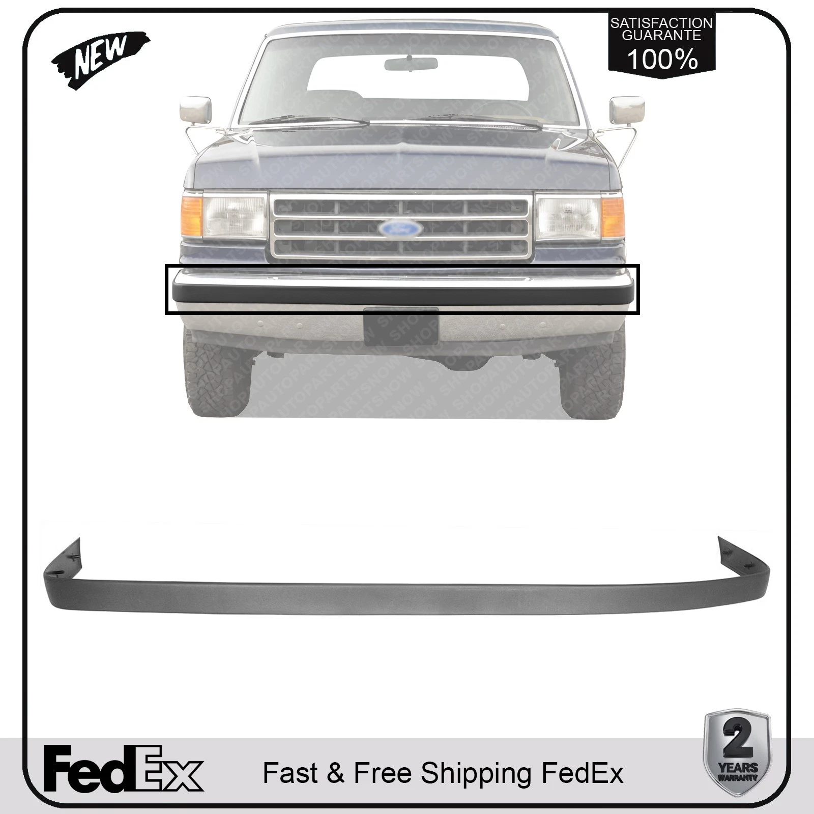 NEW Front Bumper Trim For 1987-1991 Ford Bronco / F-150