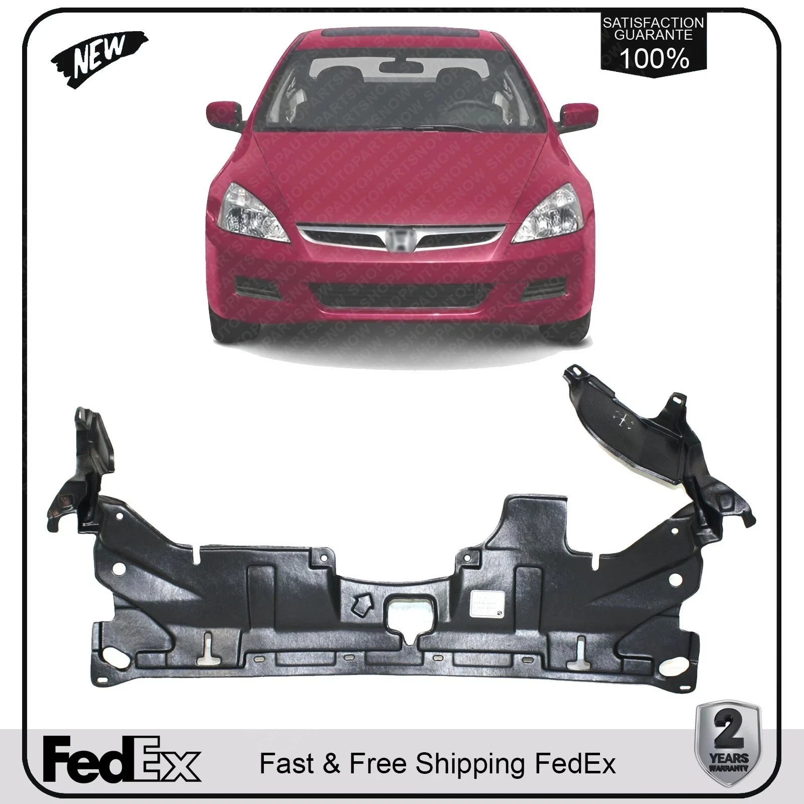 NEW Front Engine Splash Shield Under Cover For 2003-2007 Honda Accord