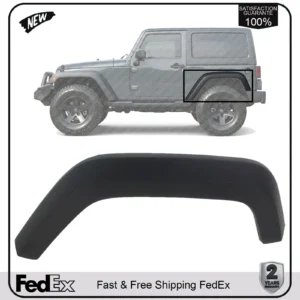 NEW Rear Left Driver Side Textured Black Fender Flare For 2007-17 Jeep Wrangler
