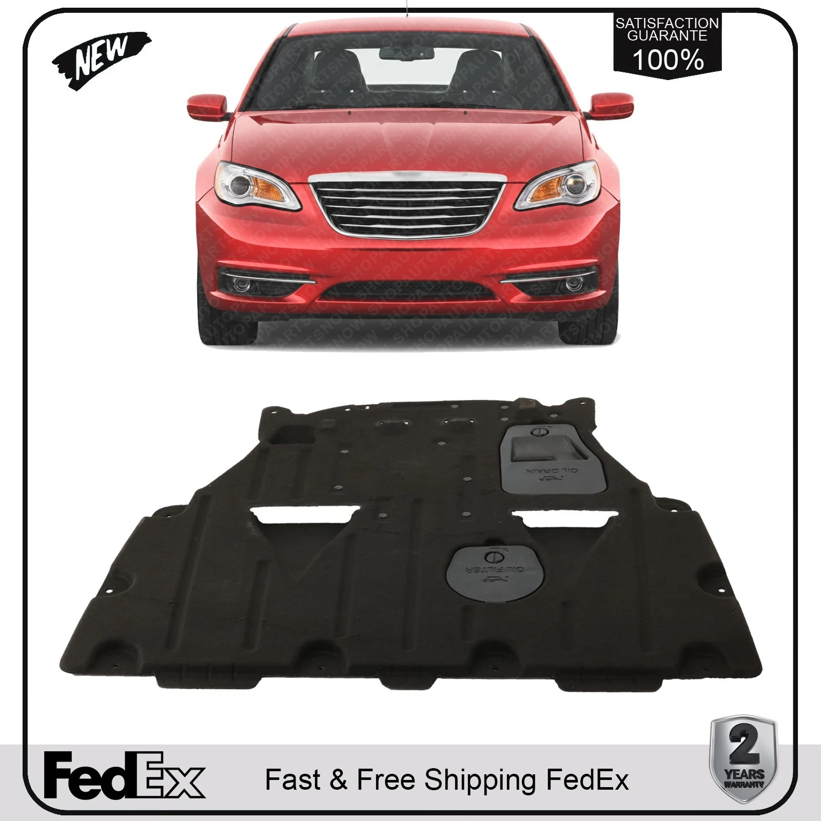 NEW Front Engine Splash Shield Under Cover For 2015-2017 Chrysler 200
