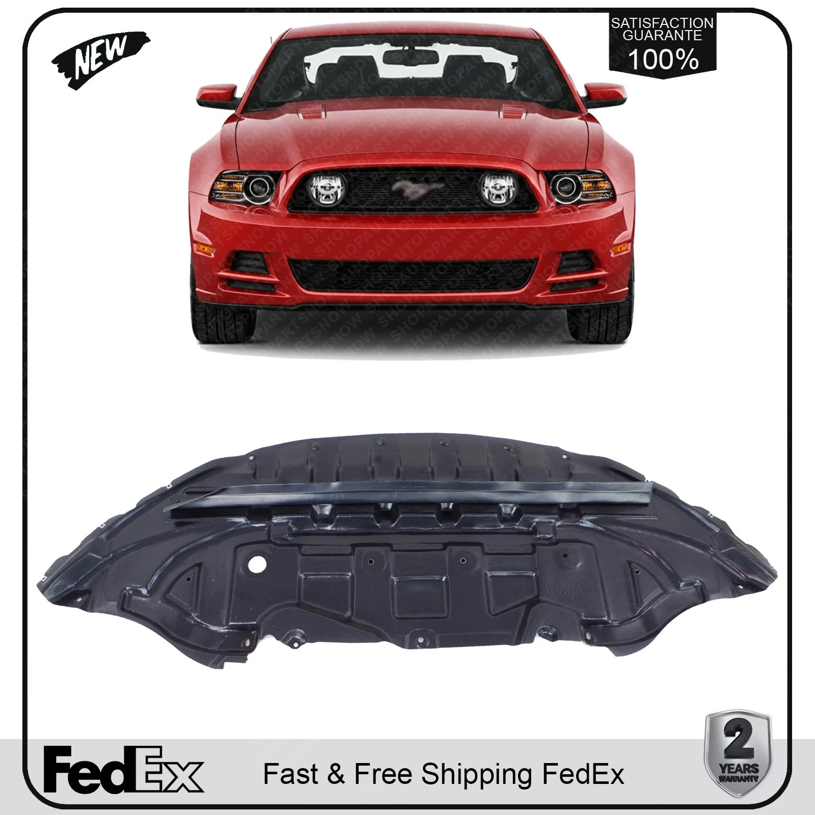 NEW Engine Splash Shield Under Cover Stone Deflector For 2013-2014 Ford Mustang