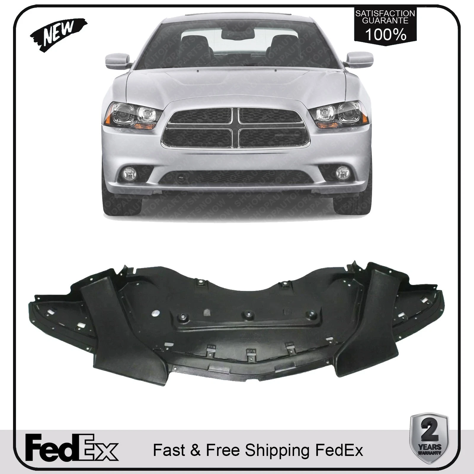 NEW Front Engine Splash Shield Under Cover For 2011-2014 Dodge Charger