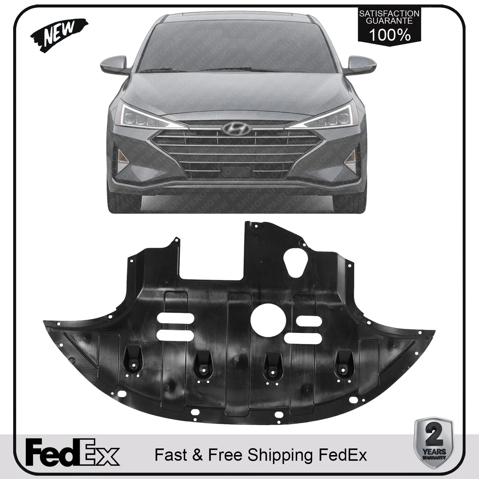 NEW Front Engine Splash Shield Under Cover Plastic For 2017-2020 Hyundai Elantra