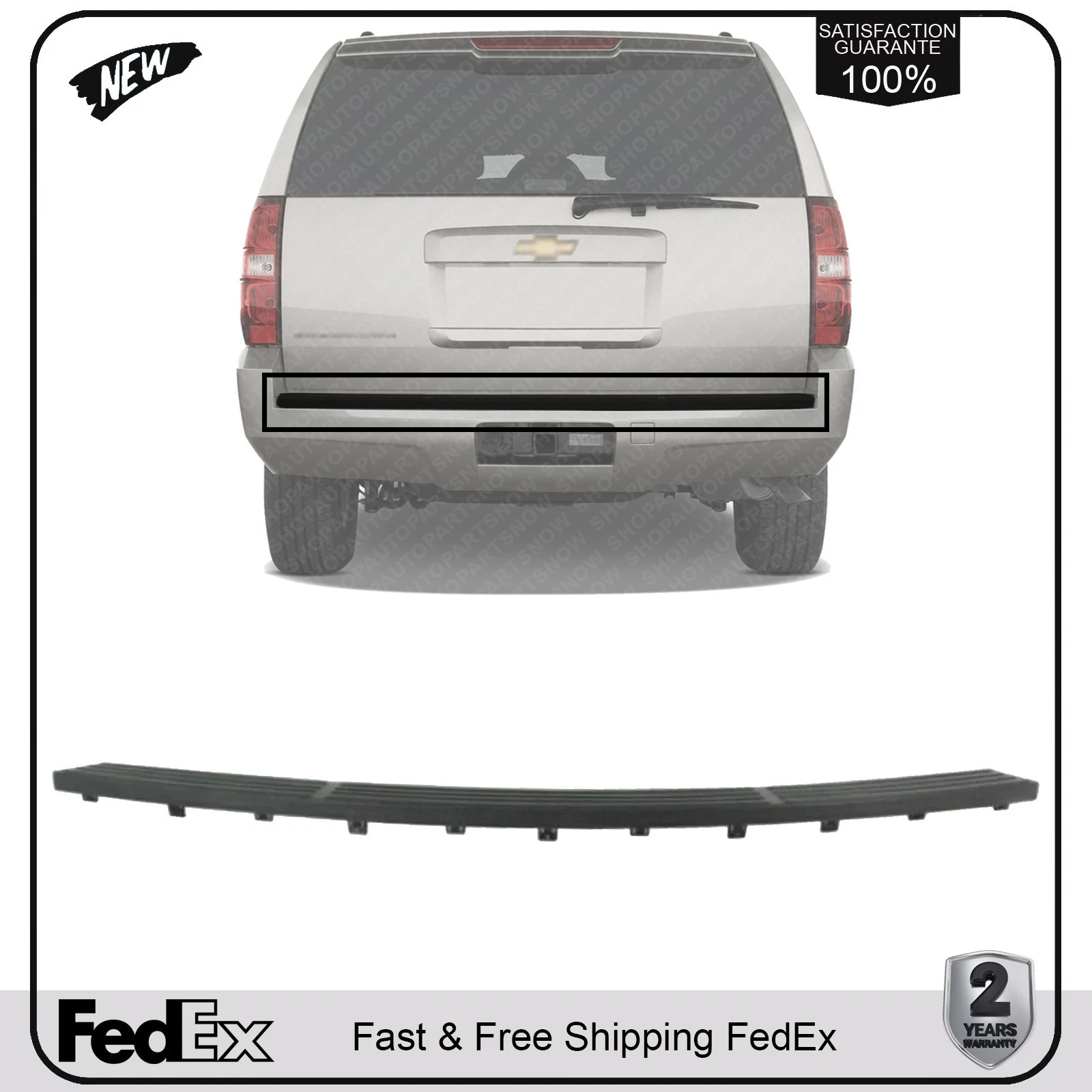 NEW Rear Center Bumper Step Pad For 2007-2014 Chevrolet Suburban / Tahoe & GMC Yukon 1500 1500XL 2500 2500XL