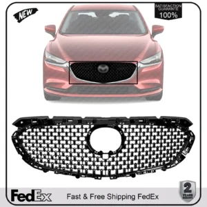 NEW Front Grille Assembly Painted Black Shell and Insert For 2018-2020 Mazda 6