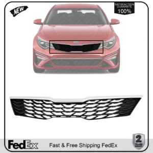 NEW Front Upper Bumper Grille Gloss Black Assembly For 2019-2020 Kia Optima