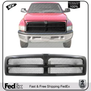 NEW Front Grille Matte Black Old Style For 1994-1998 Dodge Ram 1500 2500 3500
