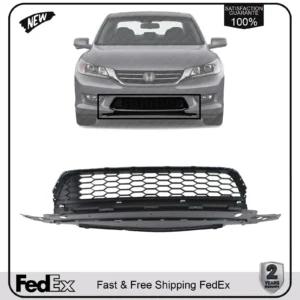 NEW Front Bumper Lower Grille Textured Gray For 2013-2015 Honda Accord