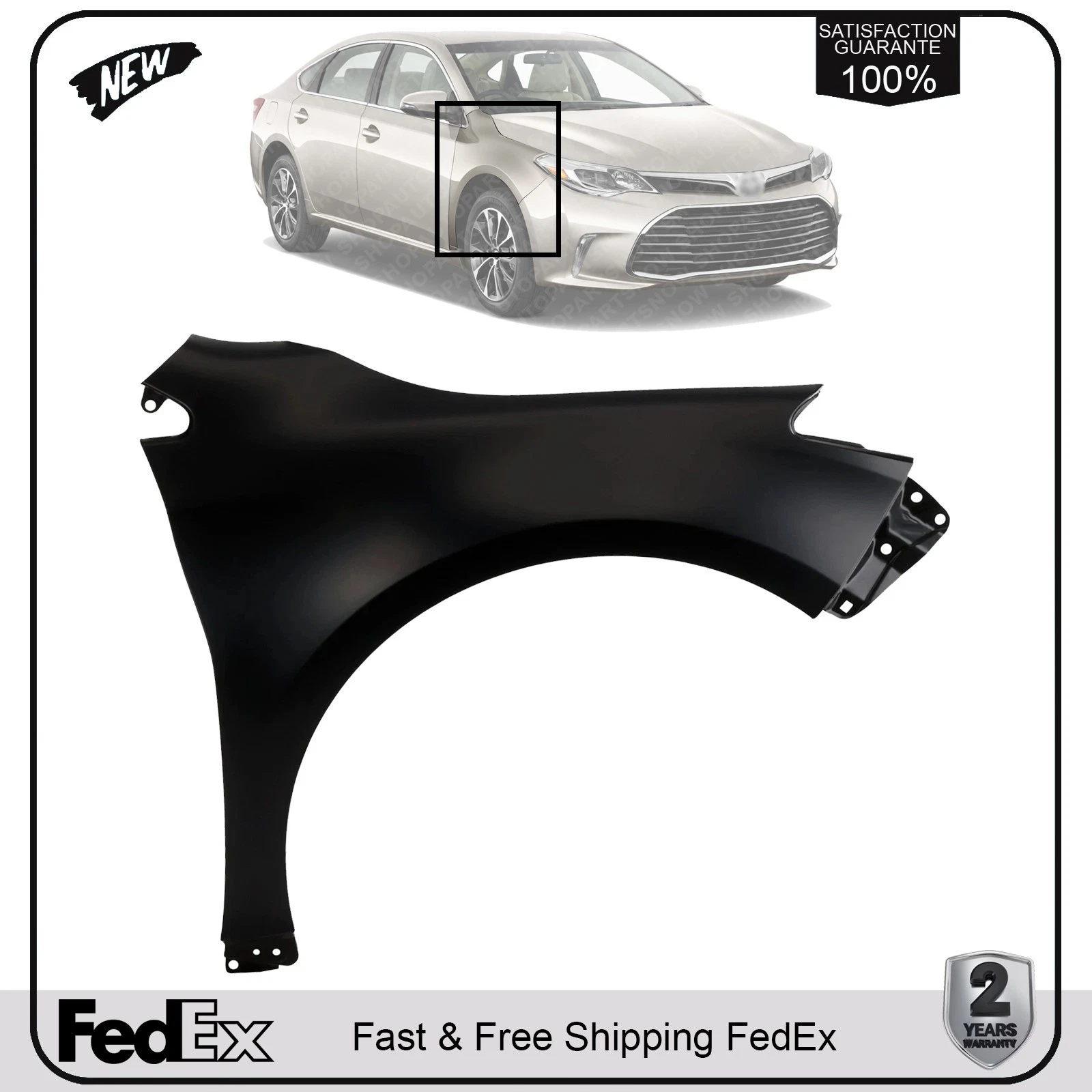Front Fender Assembly Right Passenger Side Primed For 2013-2018 Toyota Avalon