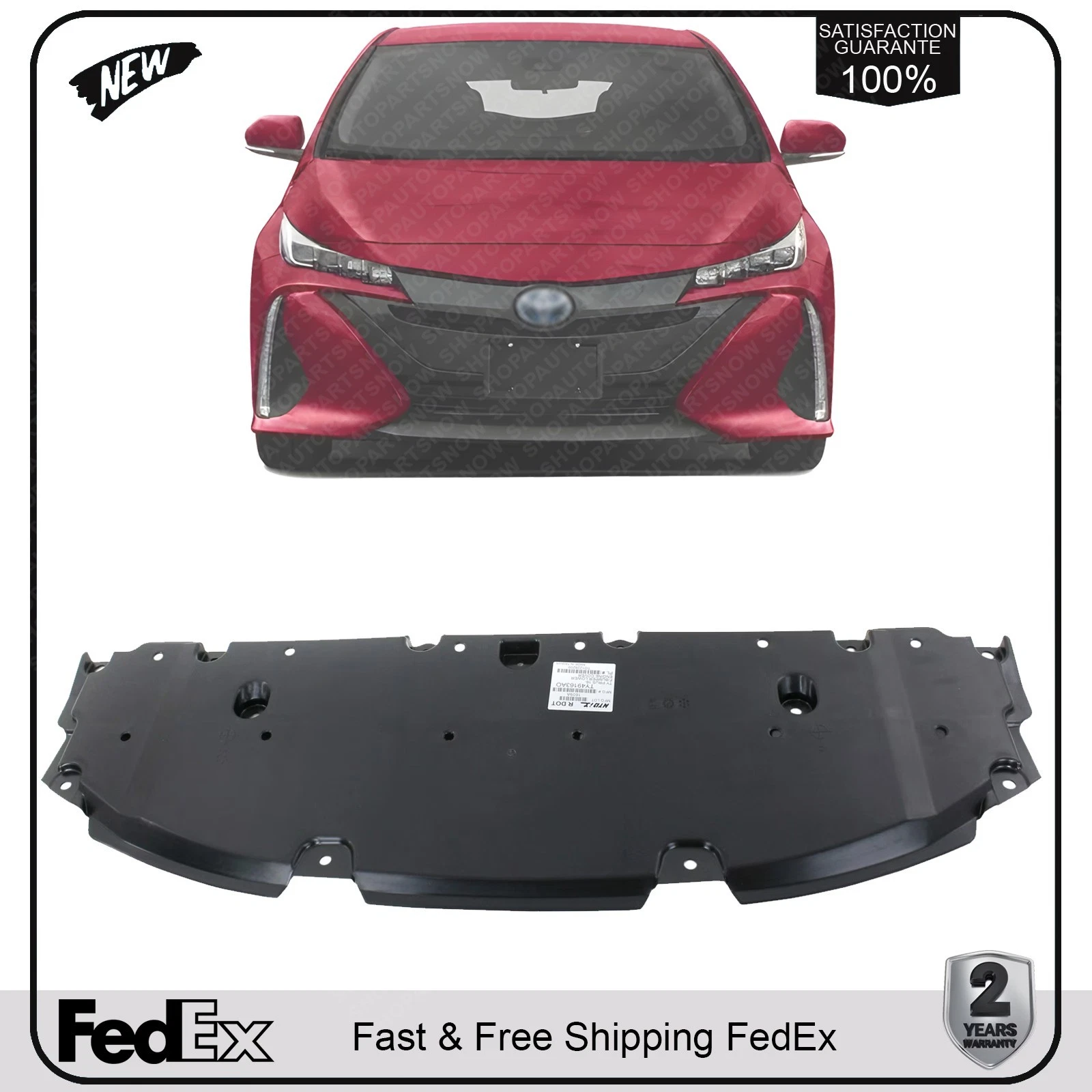 NEW Front Engine Splash Shield Under Cover For 2017-2018 Toyota Prius Prime